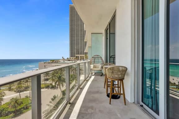 Beachfront Luxe Condo Sunrise Oceanfront Balcony