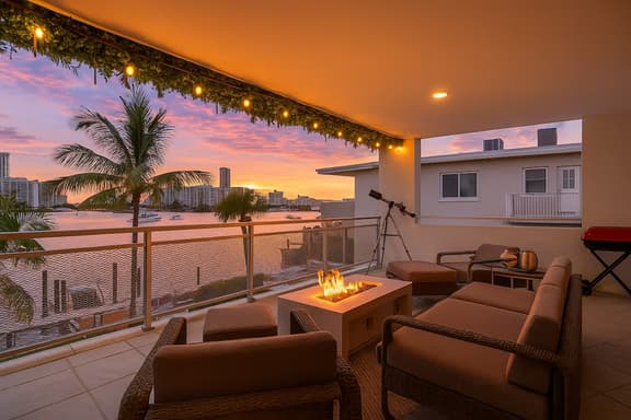 Waterfront Luxe Condo Walking Distance to Beach